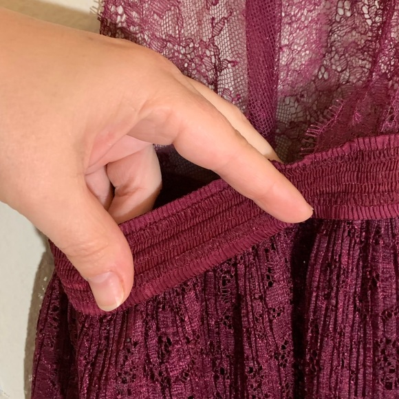 Victoria’s Secret (size XL) Intimate Burgundy Babydoll Lace Razorback Nighty - Picture 8 of 11